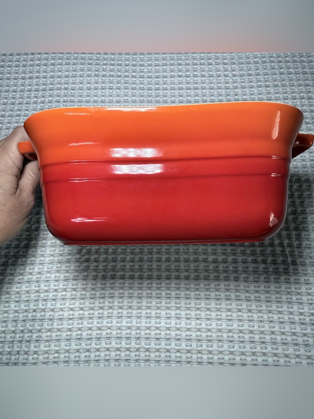 Le Creuset Square Baker Dish Flame Orange Stoneware Small Casserole Baking Pan